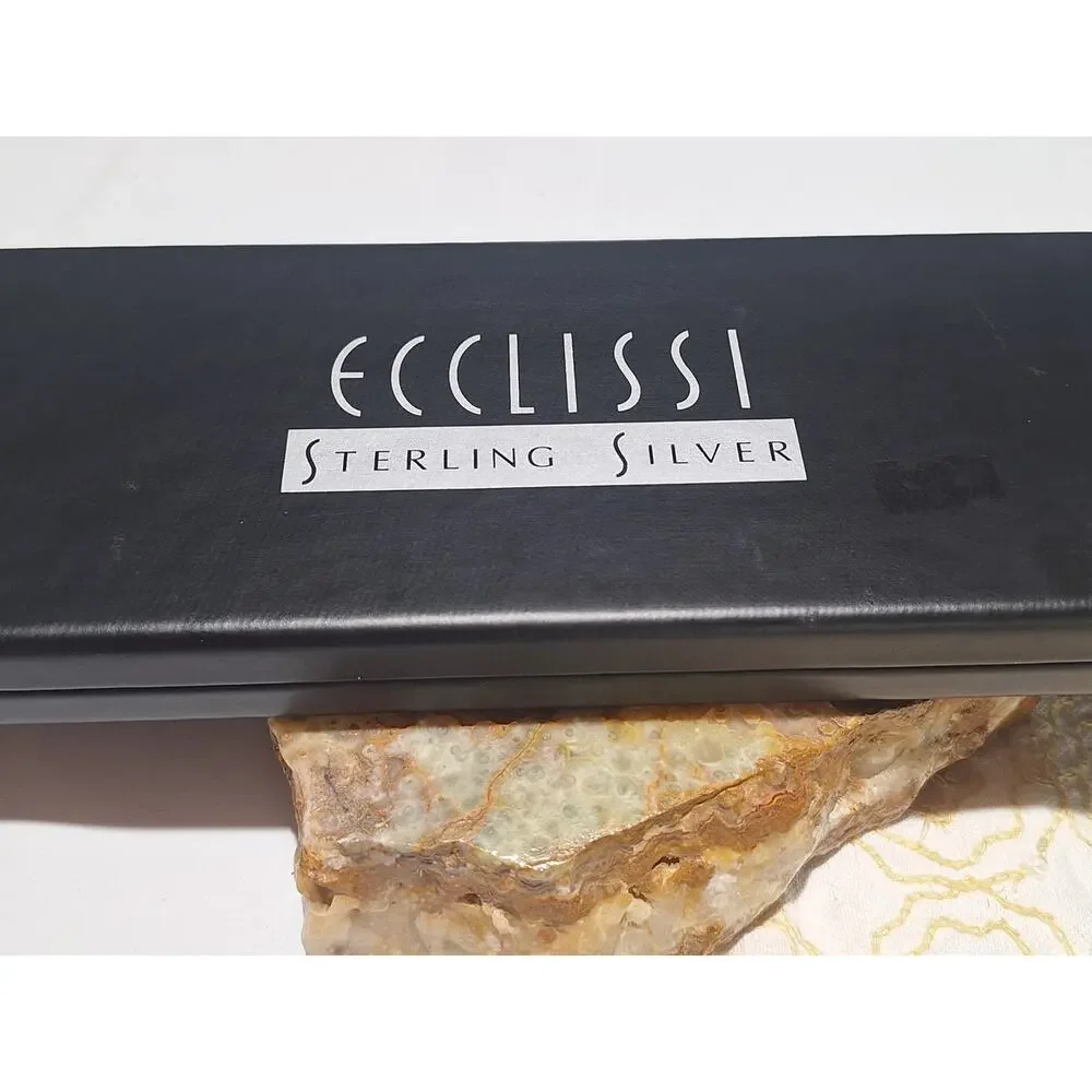 Ecclissi Sterling Silver Watch Model 232 NOS Unworn 3 Unused Leather Bands Box